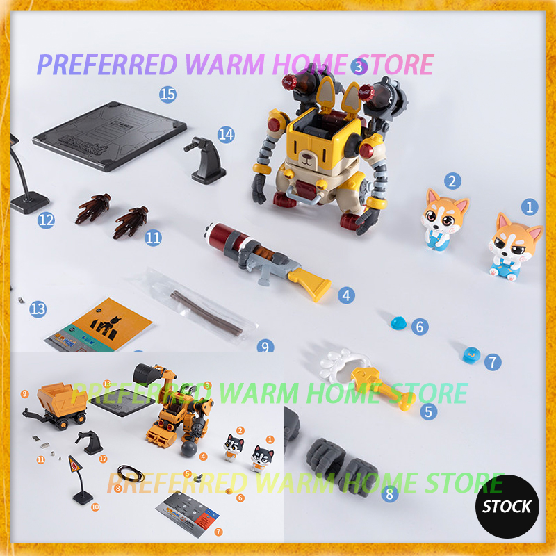 In Stock Original HEMOXIAN HUSKY RH-020 COLAJI KJ-052 MEOW!WOOF!SECRET SERVICE Assembling Movable Toys Model Kit Mecha Cat Dog