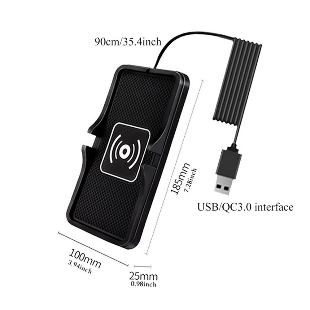 Fast Charging Wireless For Car Charge Pad with Anti Slip Feature Ideal Solution for Safe Device Usage in Moving Vehicles