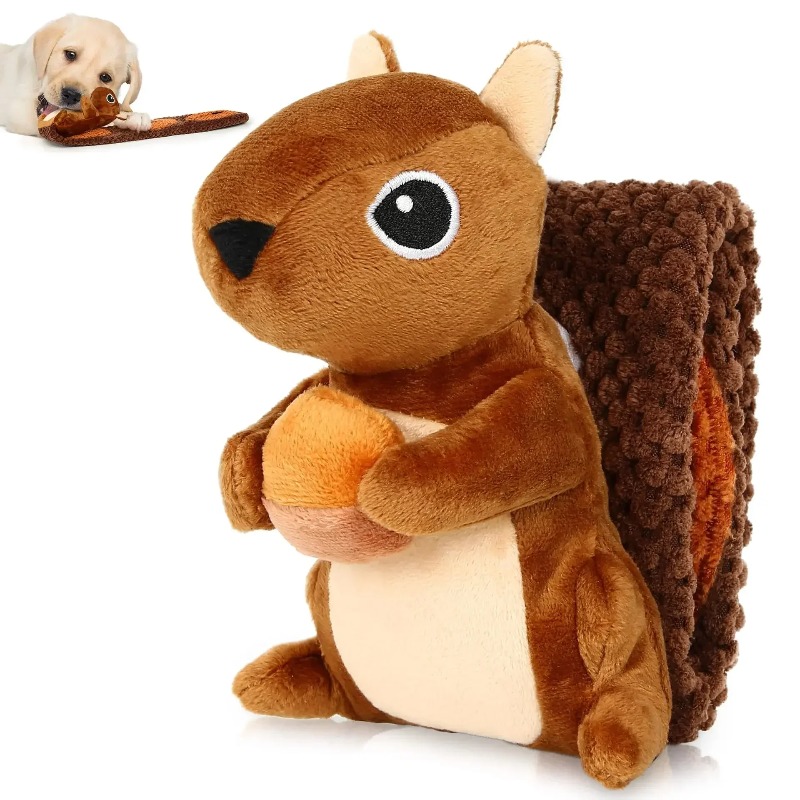 Cross-border pet products squirrel bb call sound pet plush toy dog toy can't bite, relieve boredom and hide food