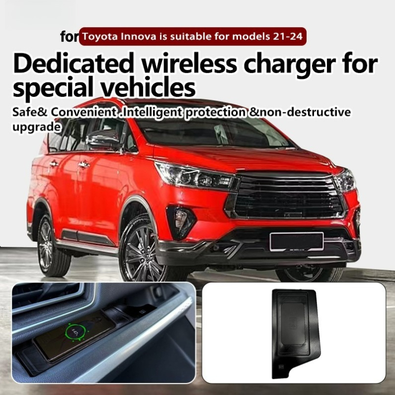 for Toyota Innova 2021-2024 Center Console 15W Smart Fast Charger Phone Holder Wireless Onboard Car Charging Pad Accessories