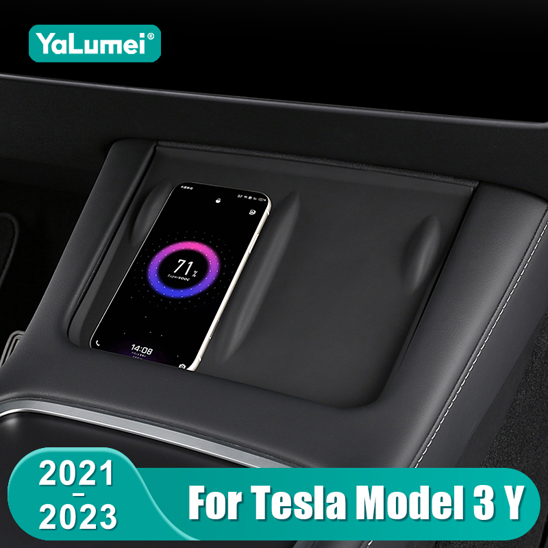 For Tesla Model Y 2021 2022 2023 2024 Model 3 2021 2022 2023 Silicone Anti-skid Pad Phone Wireless Charging Pad Accessories