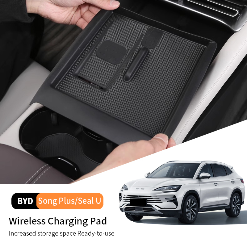 For Byd Song Plus Seal u Dmi EV 2025 Car Wireless Charging Panel Control Silicone Anti-slip Pad Oil-proof Anti-Fouling Pad Cover