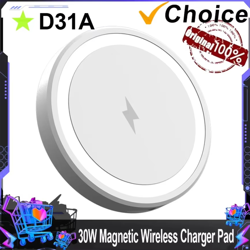 Mini 30W Magnetic Wireless Charger Pad For Magsafe iPhone 17 16 15 14 13 12 Pro Max Samsung LED Magnet Fast Charging Phone Stand