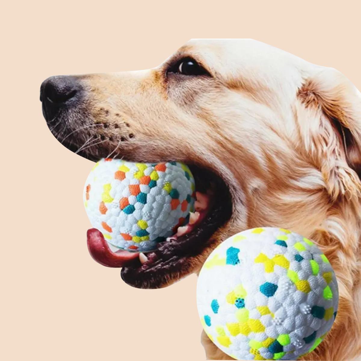 1 PCS Random Color High-Elastic Lightweight Popcorn Ball Chew Resistant Teeth Grinding Pet Toy Solid Dog Ball