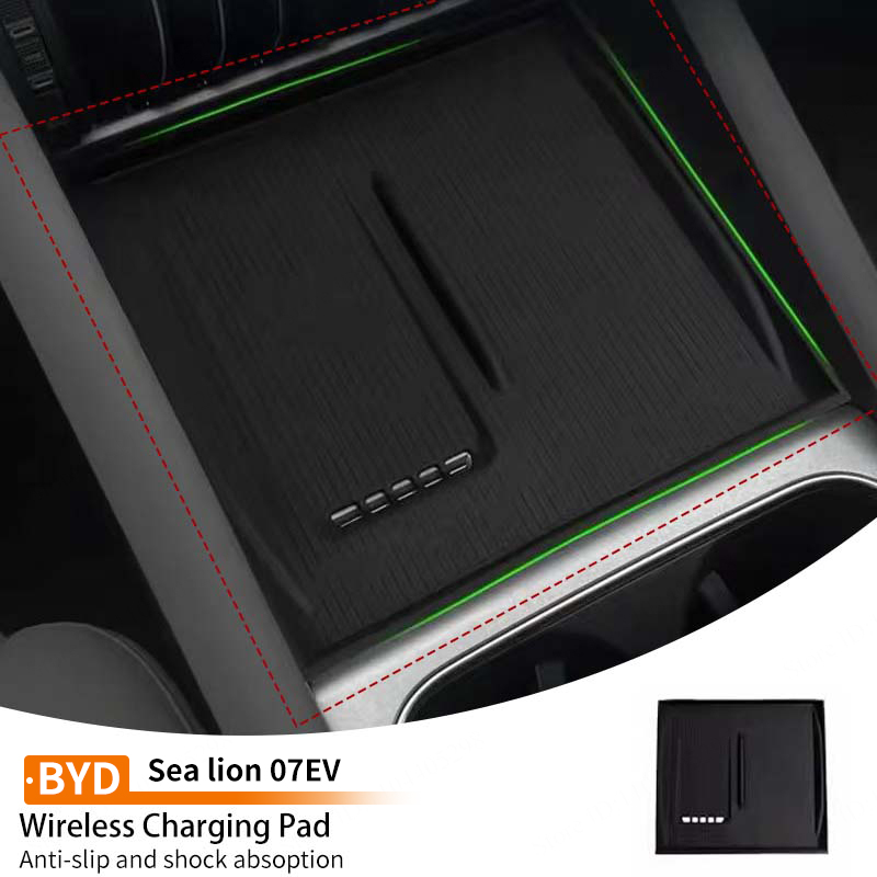 Car Wireless Charging Pad Anti-slip Shock absorption Silicone Protector Mat Waterproof Interior For Byd Yuan Plus Atto 3 2025