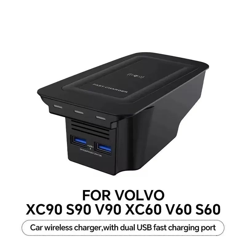 For Volvo S90 S60/XC90/XC60/V60/V90 Car Wireless Charger Mobile Phone Holder Fast Charging Plate Pad Car Electronics Accessories