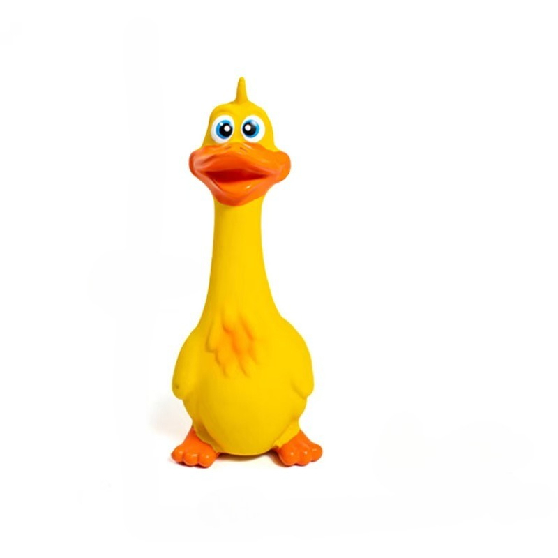 Original Animal Sound Latex Duck Toy for Dogs Cute Plush Toys with Crinkle Paper Noise Maker Chewable Dog Teething Toy.