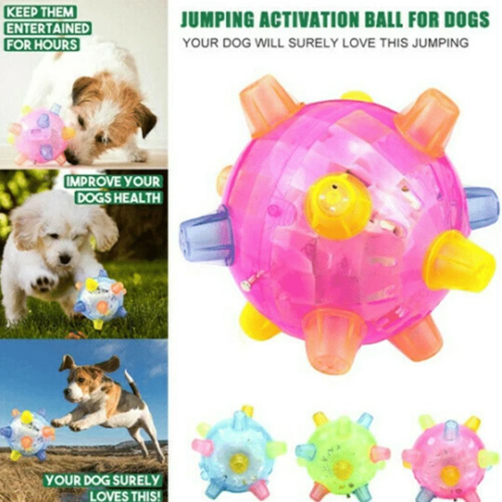 Dog's LED Jump Activated Ball Sound Sensitive Vibrating Powered Ball Flashing Dancing Ball Funny Children Toys Boy Girl Gift
