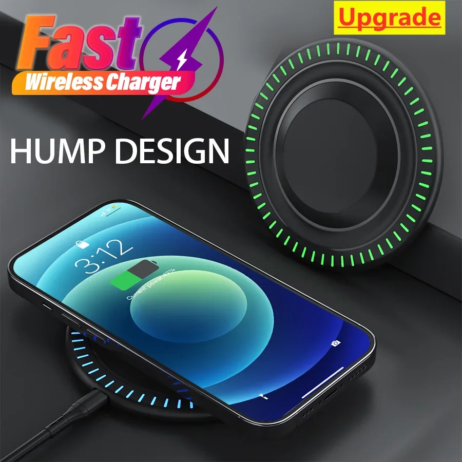 Wireless Charger Pad Stand Fast Wireless Charging Station Mobile Phone Travel Chargers For iPhone 16 15 14 13 12 Samsung Xiaomi