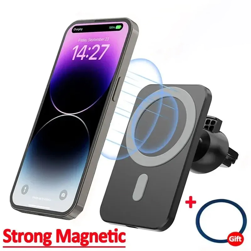 Magnetic Car Wireless Charger For iPhone 17 16 15 14 13 12 Pro Max Mini Car Phone Holder Stand Mount Fast Charging Station