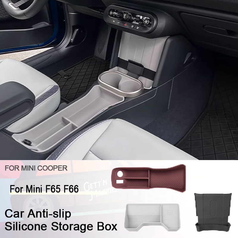 Car Dashboard Storage Box Decoration Central Control Storage Wireless Charging Silicone Pad For Mini F65 F66 Auto Accessories