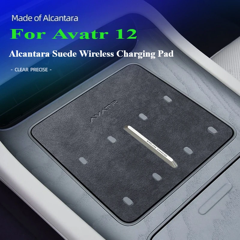 For Avatr 12 Black Suede Wireless Charging Pad Interior Decoration Anti Slip Mat Car Accessories For Avatr 12