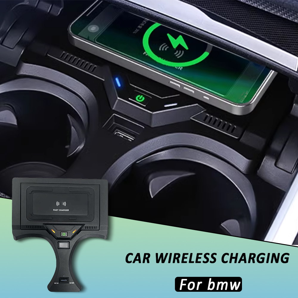 Wireless Charging Pad For BMW G20 G21 G22 G28 3 4 Series 2020-2024 Fast charger phone holder mount plug and play interior Trim