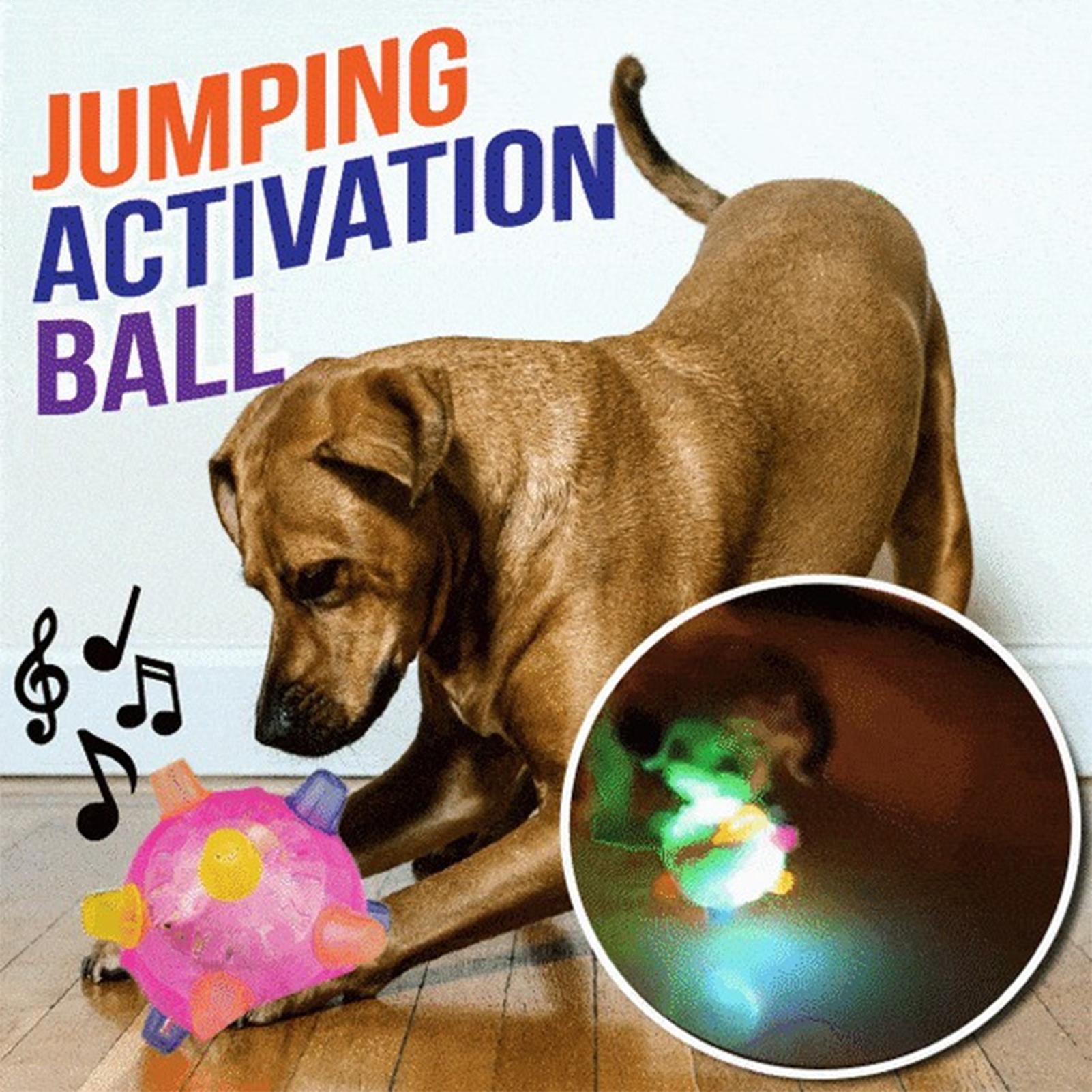 Interactive Dog Rolling Ball Toy Jumping Bouncing Ball with Lights Music Moving Dancing Pet Toy for Puppy Dogs Entertainmen