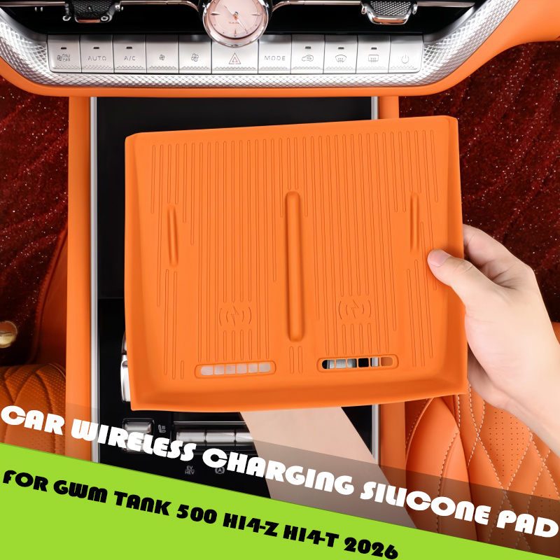 Car Central Control Wireless Charging Silicone Pad Fit for GWM Tank 500 Smart Edition Hi4-Z Hi4-T 2026 Interior Upgrade Parts