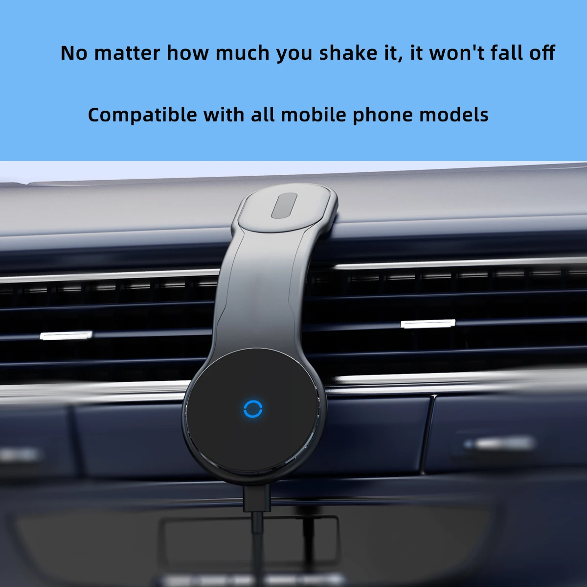 TEEQ Car Phone Holder 15W Magnetic Wireless Charger Charging Pad Car Mount Compatible for iPhone 16 15 14 13 12 Pro Max