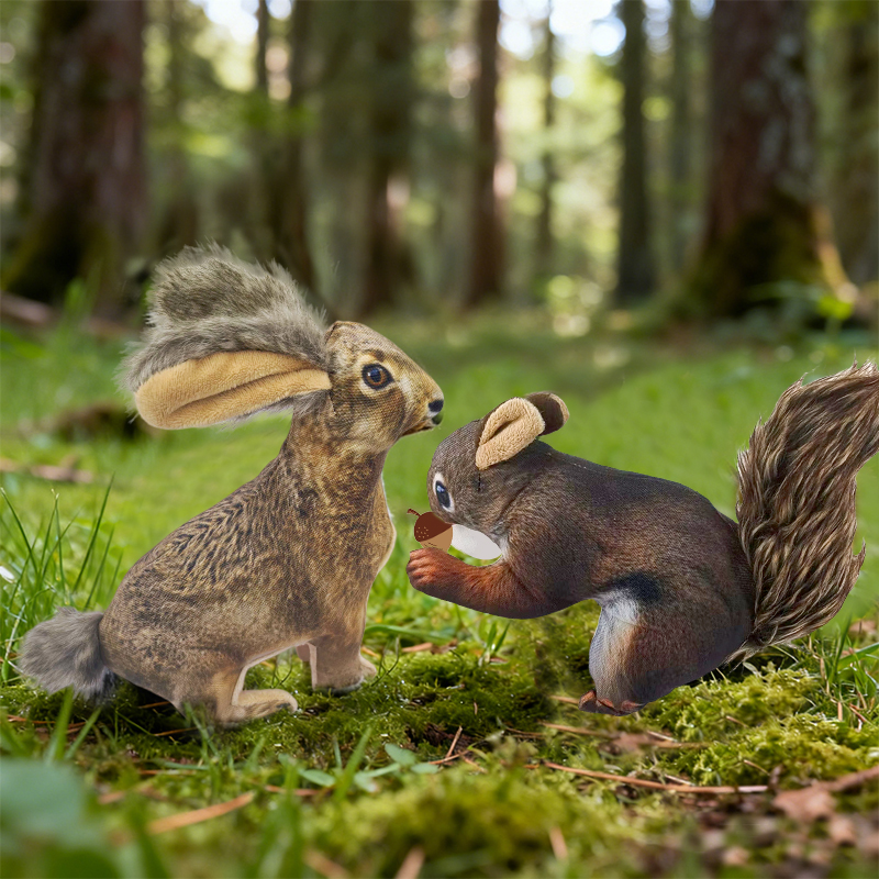 Simulated Rabbit Squirrel Plush Interactive Dog Squeaky Toys Soft, Durable, And Fun Teething Toys Puppy Training Healthy Chewing