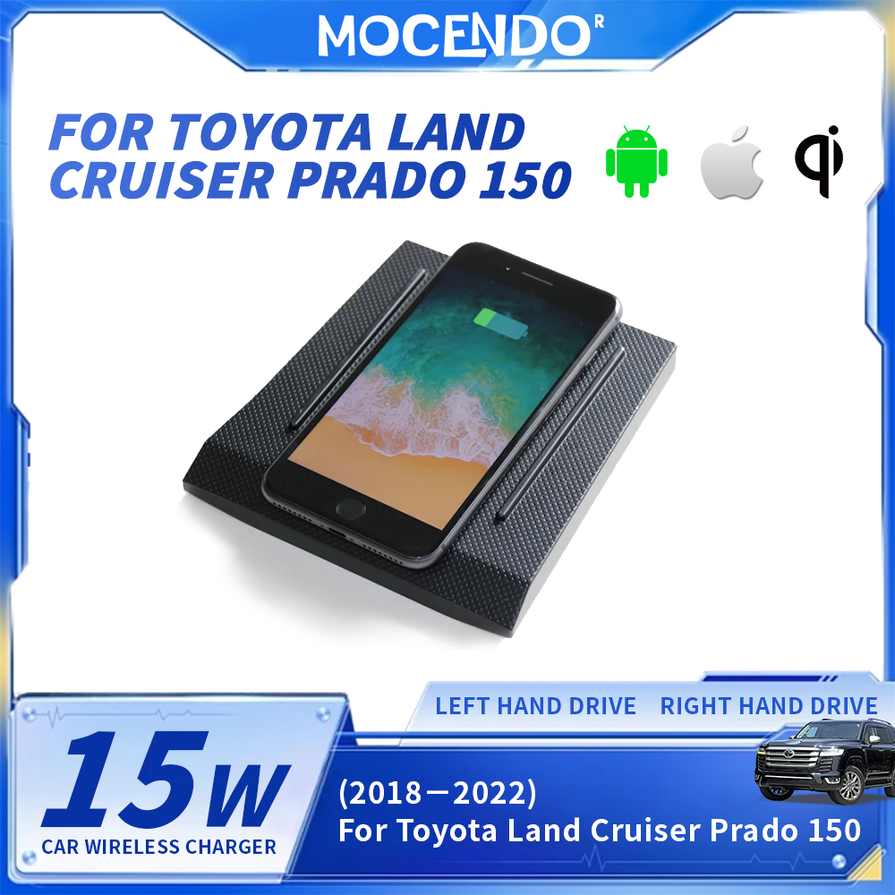 For Toyota Prado 2018-2022 QI Fast Wireless Charger 15W Hidden Dashboard Mobile Phone Charging Pad Car Accessory