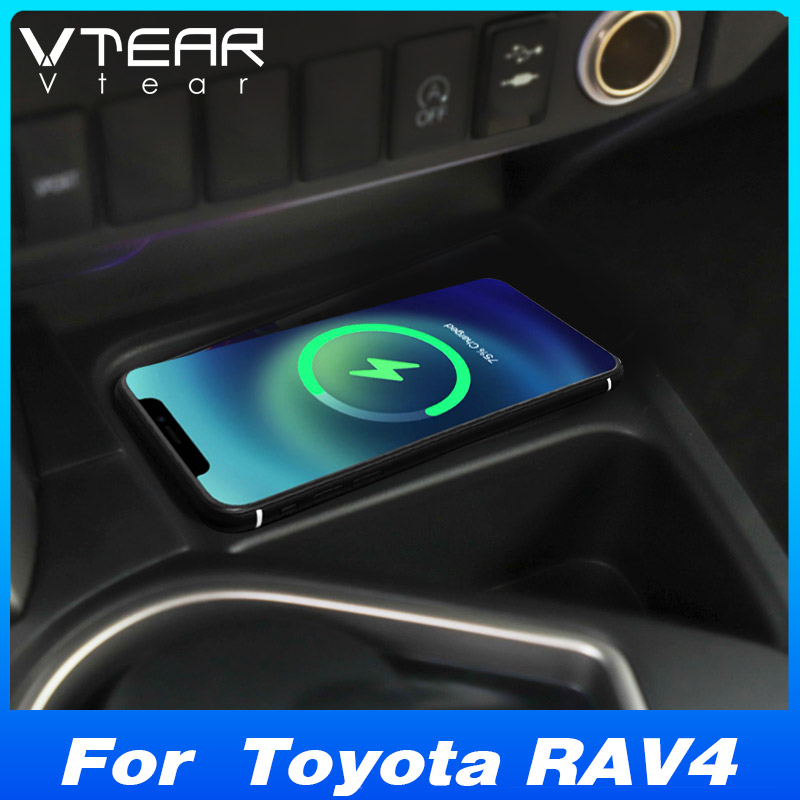 Accessories For Toyota Rav4 XA40 Car Wireless Charger 15W Fast Charging Phone Holder Pad Car Modification Parts 2014-2018