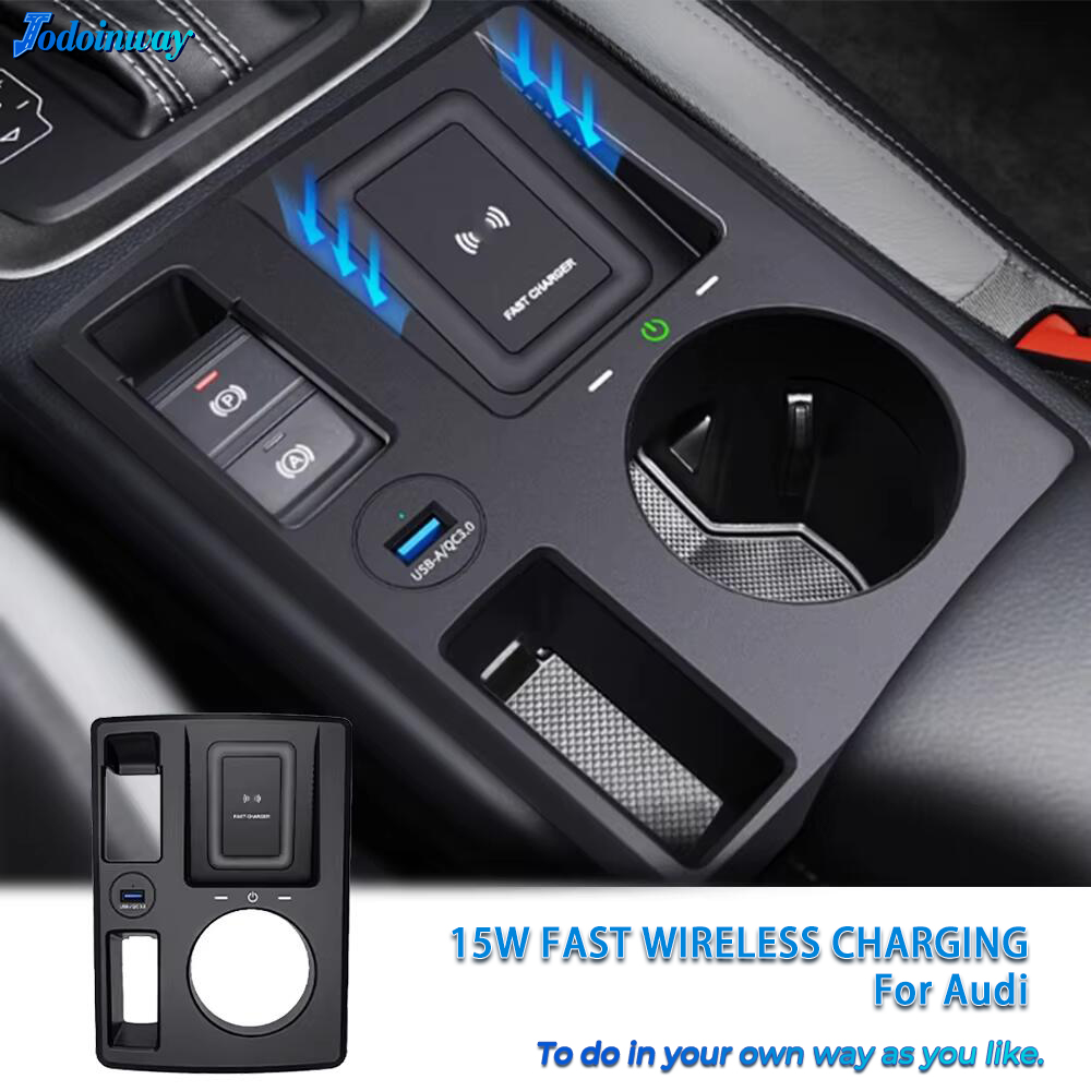 15W car Wireless Charger For Audi Q3 Q3L 2019-2023 phone holder mount quick charging pad Interior Accessories Trim