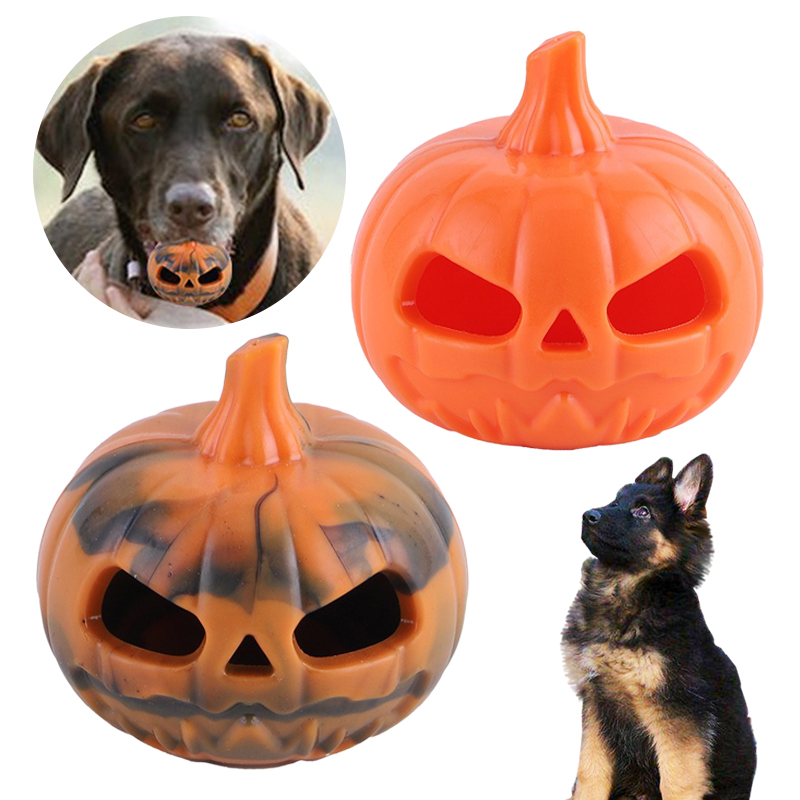 Halloween Pet Toys Color Changing Pumpkin Rubber Material Is Tough Tear Resistant Dog Interactive Training Toys Pet Supplies