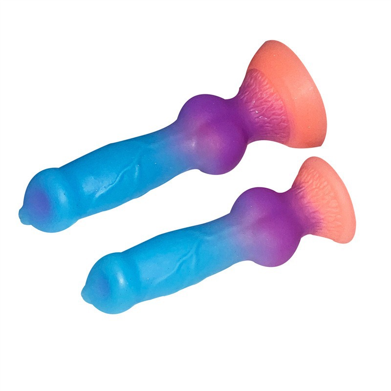 Simulation Dog Penis Alien Animal False Dildo Female Luminous Liquid Silicone Adult Sex Toys Cross Border Unique Design Sexy Toy