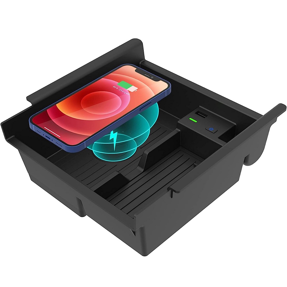 Car Wireless Charger/Center Console Organizer Tray for Toyota 4runner 2010-2023, Wireless Phone Charging Pad