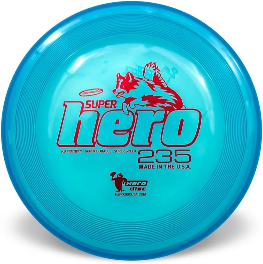Superhero Dog Disc, Puncture Resistant Flying Toy for Outdoor Pets in Blue