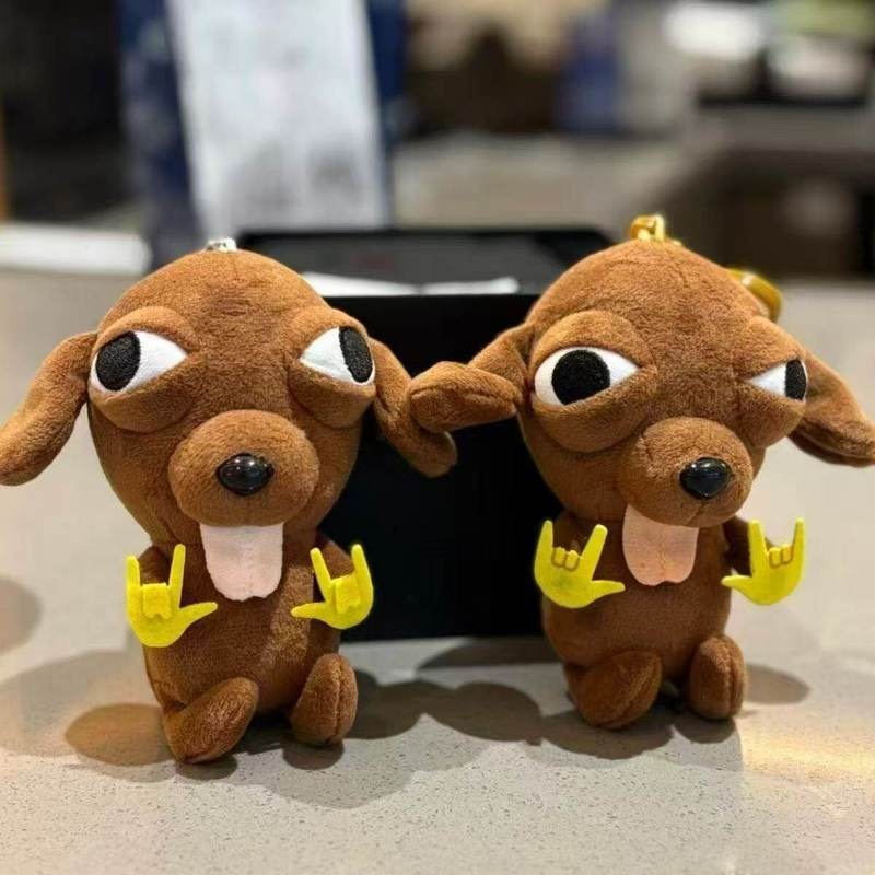 Weird Chihuahua Plush Keychain Funny Meme Style Goofy Abstract Dog Stuffed Toy Novelty Bag Pendant Gift For Kids And Dog Lovers