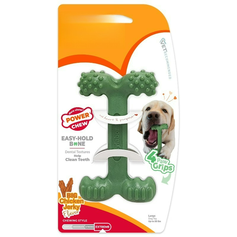 Power Chew Easy Hold Bone Dog Toy, Dog Chew Toy, Chicken Jerky Flavor, Large, 1 Count