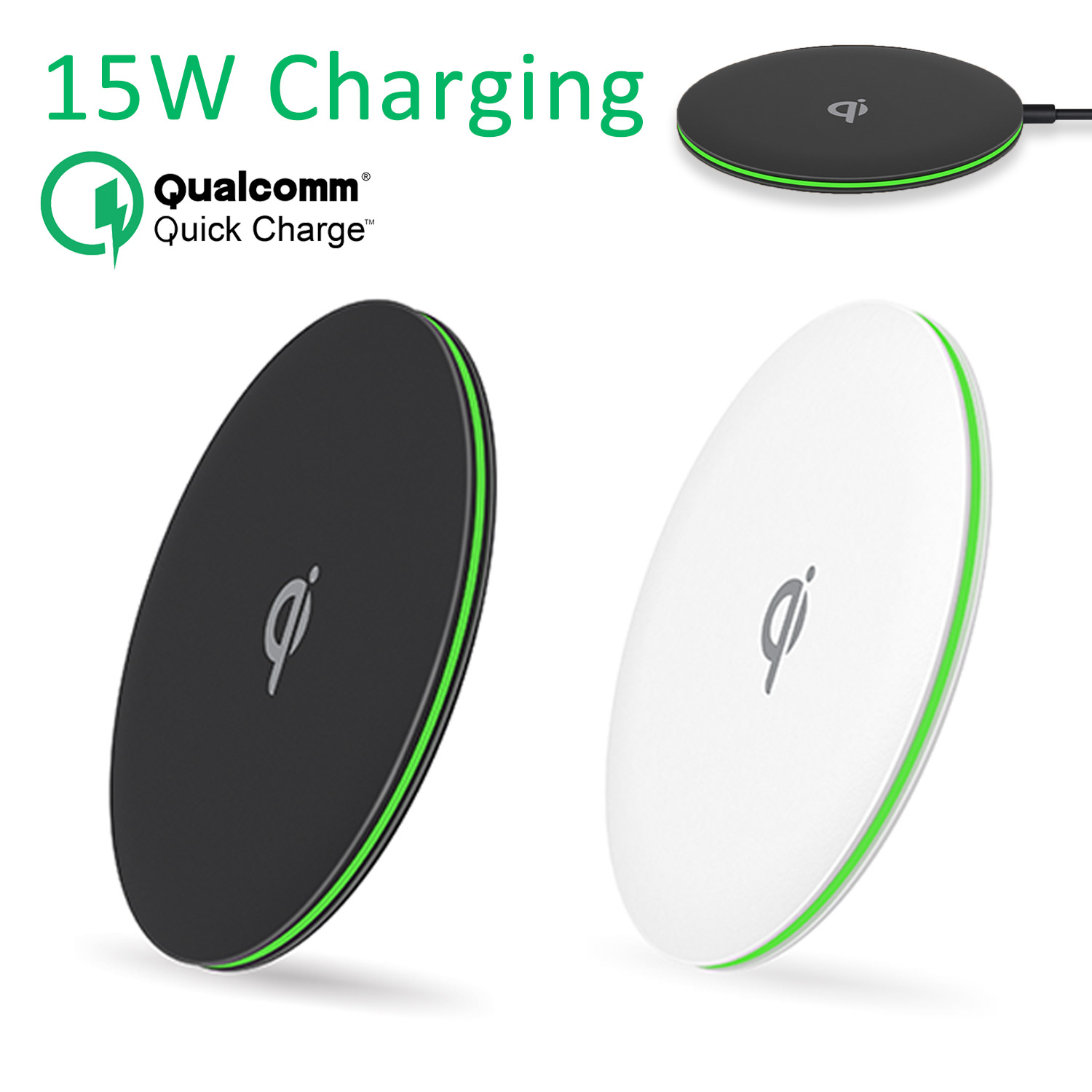 15W Qi Fast Wireless Charger Station Stand LED For iPhone 16~12 Pro Max Samsung Xiaomi AirPods Pro Ultrathin Quick Charging Pad