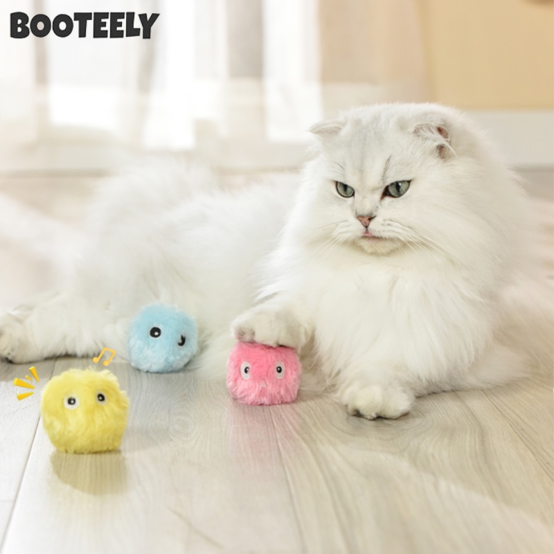 1/3Pcs Interactive Ball Smart Cat Dog Toys Plush Electric Catnip Training Toy Kitten Touch Sounding Pet Product Squeak Toy Ball