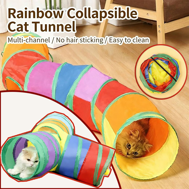Cat Tunnel Pet Tube Collapsible Play Toy Indoor Outdoor Cat Dog Toys For Puzzle Exercising Training T/S/Y-Shape & Direct Passage