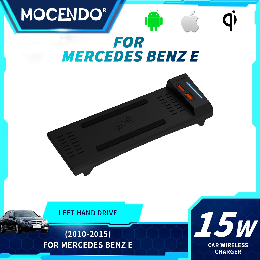 For Mercedes Benz E Class 2010-2015 15W Fast Wireless Car Charging Pad Mobile Holder Interior Accessories for Vehicle