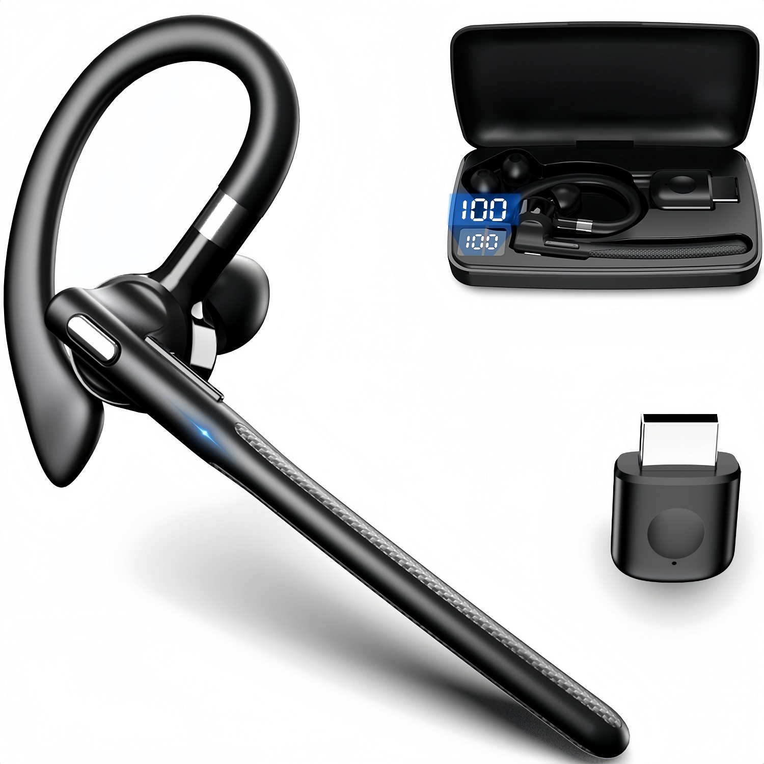 Bluetooth Earphones 5.4 Headphones Stereo Handsfree Noise Canceling Wireless Business Headset With ENC Mic For All Smart Phones