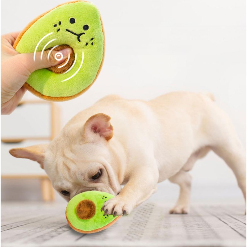 1PC Pet Plush Toy Avocado Kiwi Sound Toy Teeth Grinding Cleaning Teeth To Relieve Boredom Little Dog Cat Chew Bite Resistant Toy