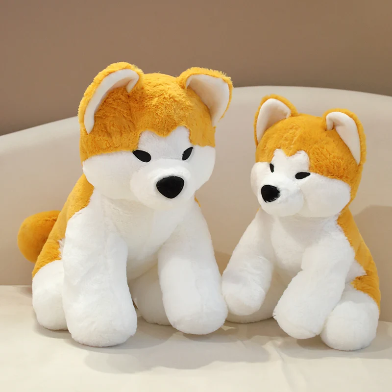 35/45cm Simulation Akita Dog Plush Toy Stuffed Lifelike Shiba Inu Dog Soft Pillow Pet Dolls Kids Boys Girls Birthday Gift Decor