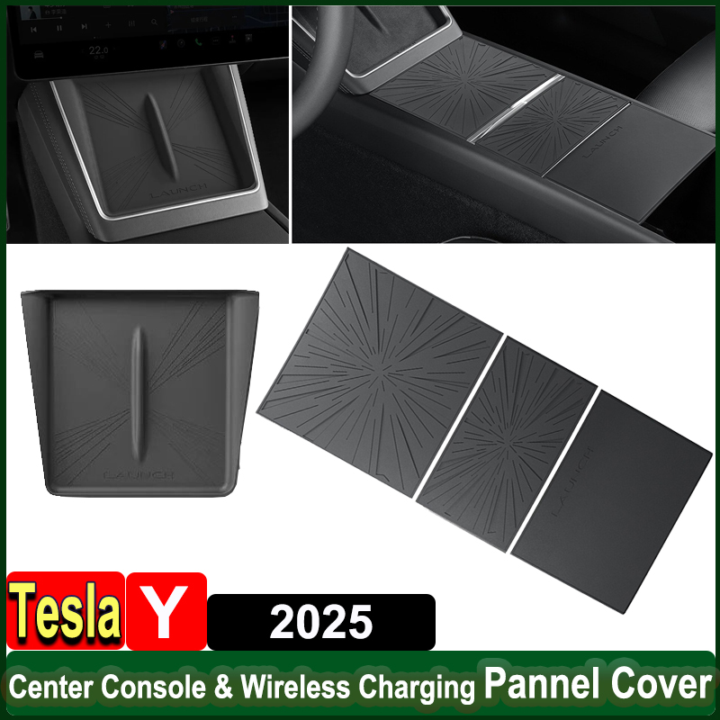 for Tesla Model Y Juniper Launch 2025 Center Console Pannel Anti-scratch Pad Protector Cover Wireless Charging Pad Protect Mat