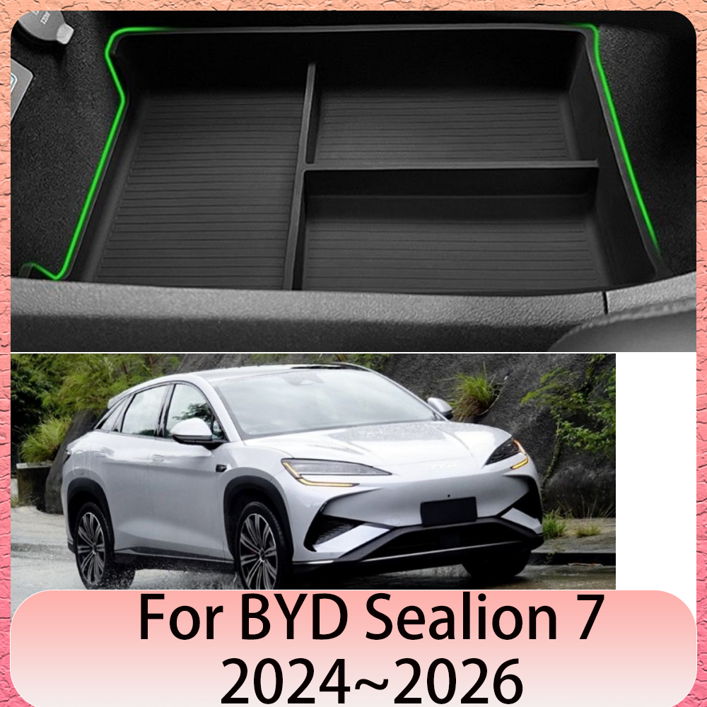 For BYD Sealion 7 07 EV 2024~2026 2025 Car Central Control/Lower Storage Box Wireless Charging Silicone Pad Interior Accessories