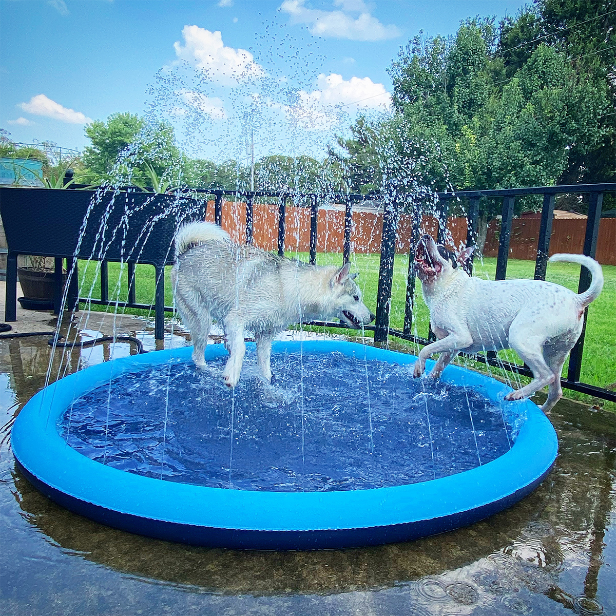 Dog Splash Pad Toy Thick Sprinkler Pool Anti-Slip Outdoor Summer Sprinkler Water Toy for Backyard Fountain Play Mat for Children