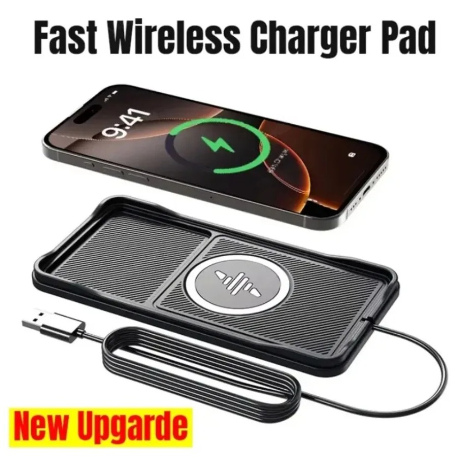 Wireless Car Charger Pad Base USB Cable for iPhone 16 15 14 13 12 Pro Max Samsung Xiaomi Airpods Pro 2 LG Fast Charging Station