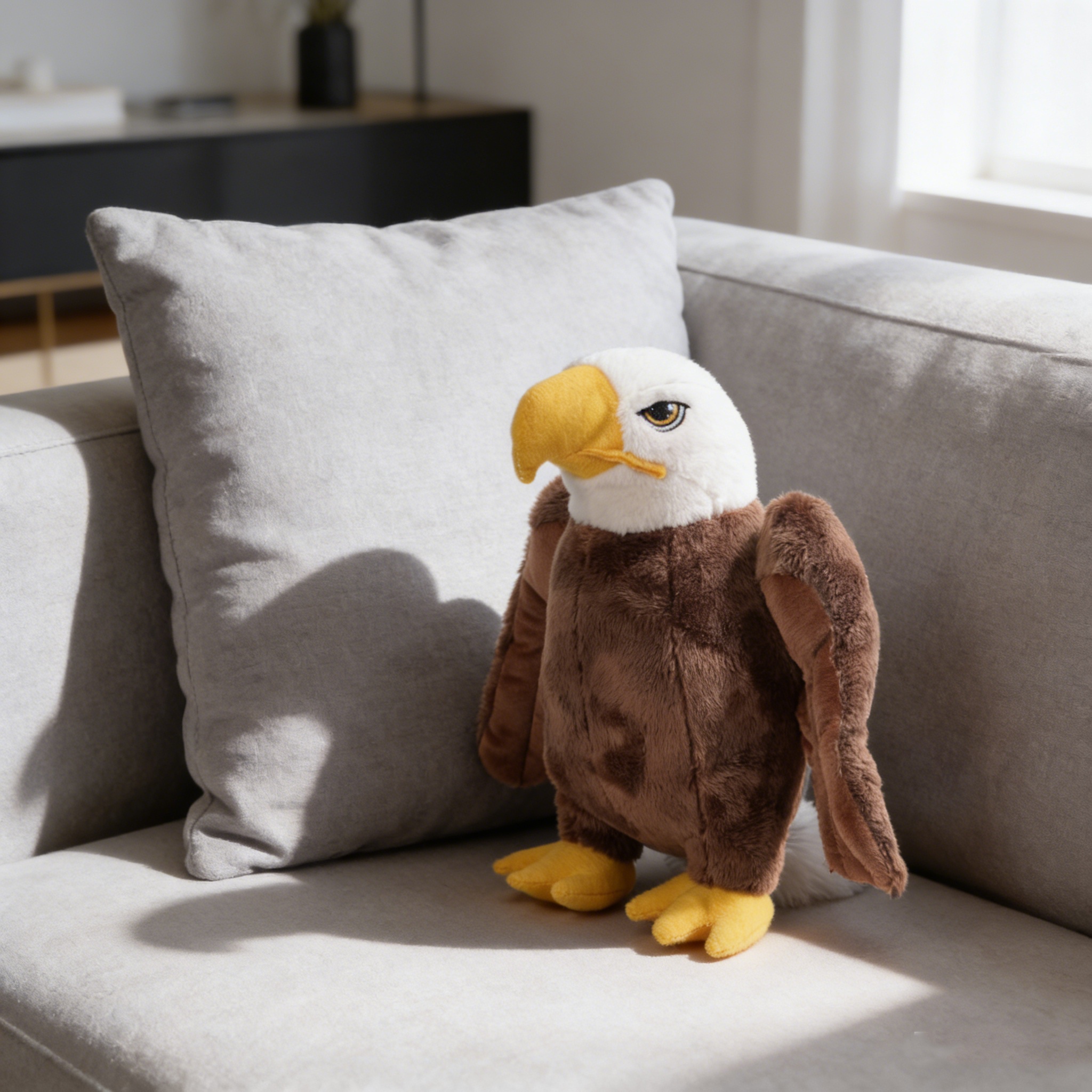 Realistic Bald Eagle Plush Dog Toy, Durable Bite Resistant for Indoor Outdoor Play, Training Toy for Obedience & Guard Dogs, Bor