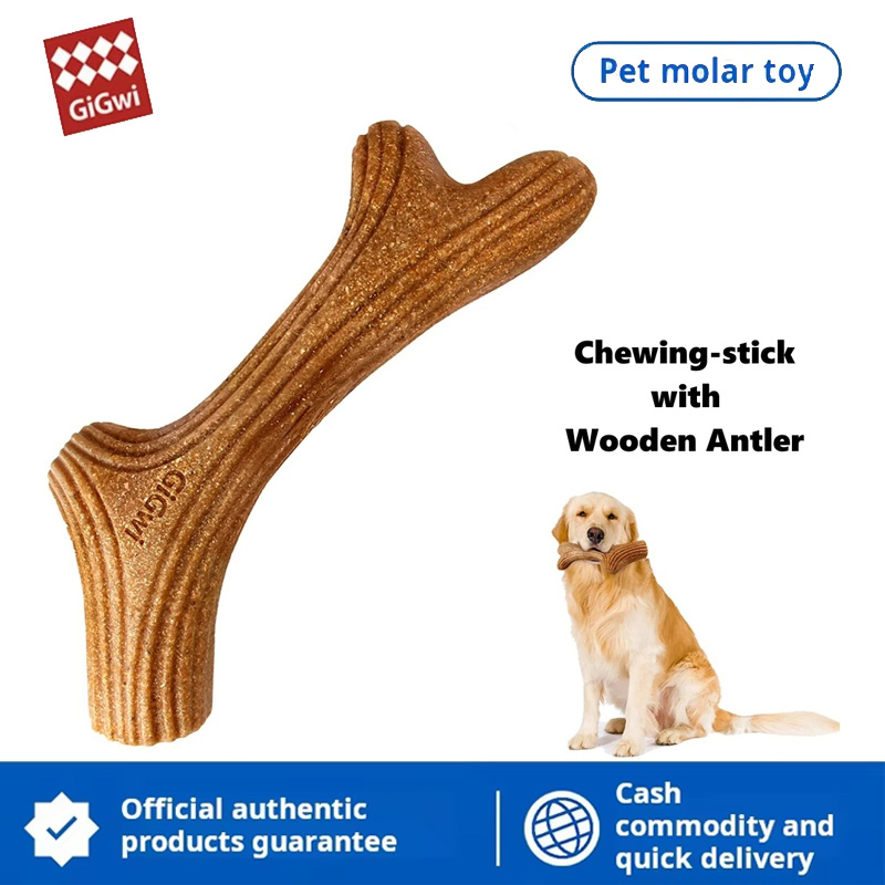 GiGwi Dog Chew Toy Real Wood Powder PP Material Interactive Tree Branch Dental Stick Pet Oral Hygiene Rod Healthy Gift for Dogs