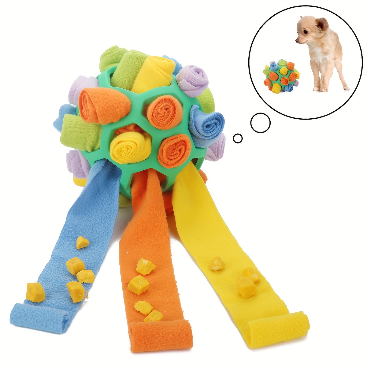 1pcs Interactive Dog Toy - Sniffing Ball for Hiding Treats - Rubber Puzzle Ball for Mental Stimulation Pet Supplies