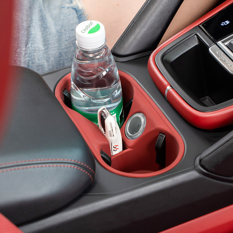 Silicone Center Console Accessories For Porsche Cayenne 2024 2025 Car Cup Holder Coaster Wireless Charging Pad Central Organizer