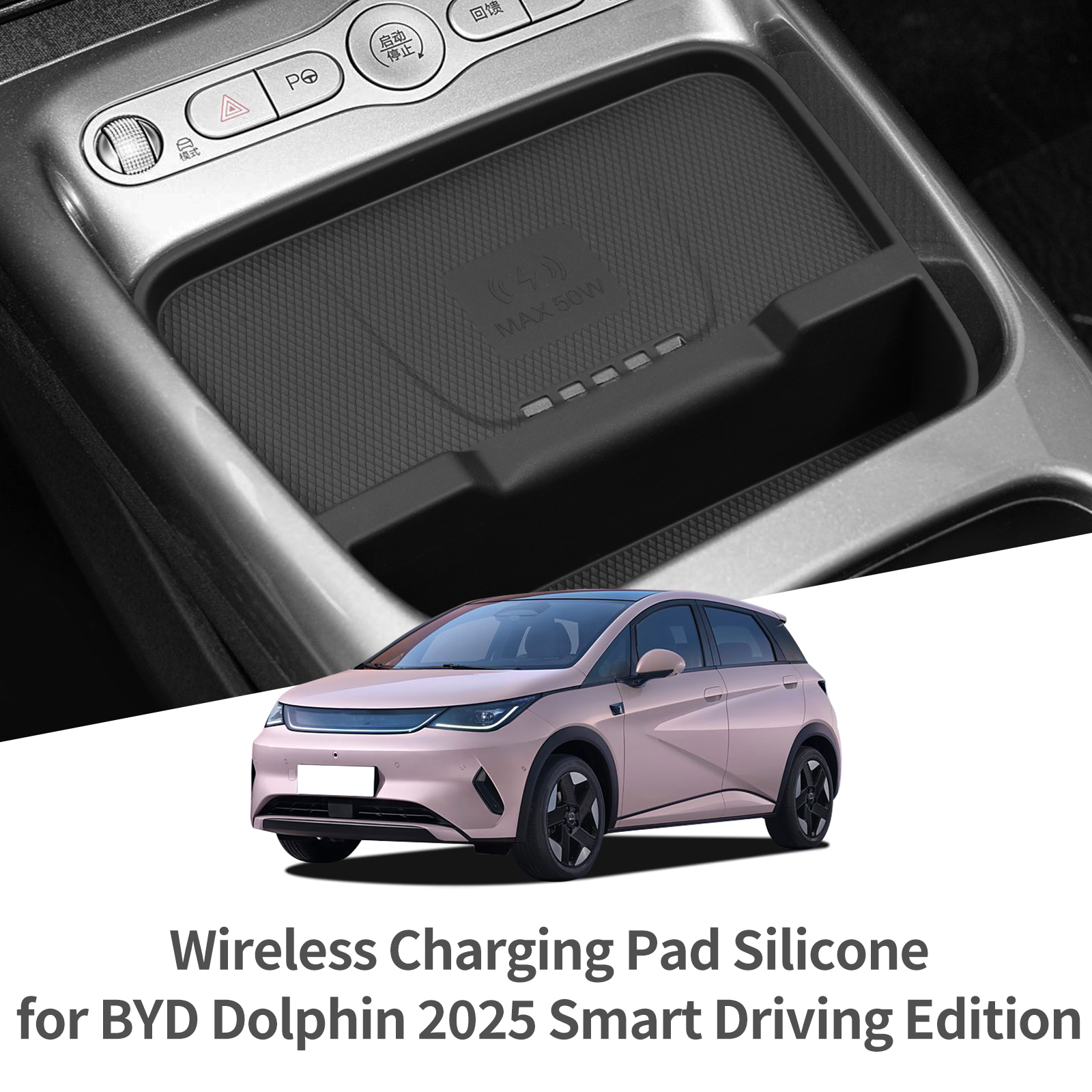 for BYD Dolphin 2025 Smart Driving Edition Car Anti Dirt Pad Mobile Wireless Charging Anti-Slip Mats Interior Accessiories