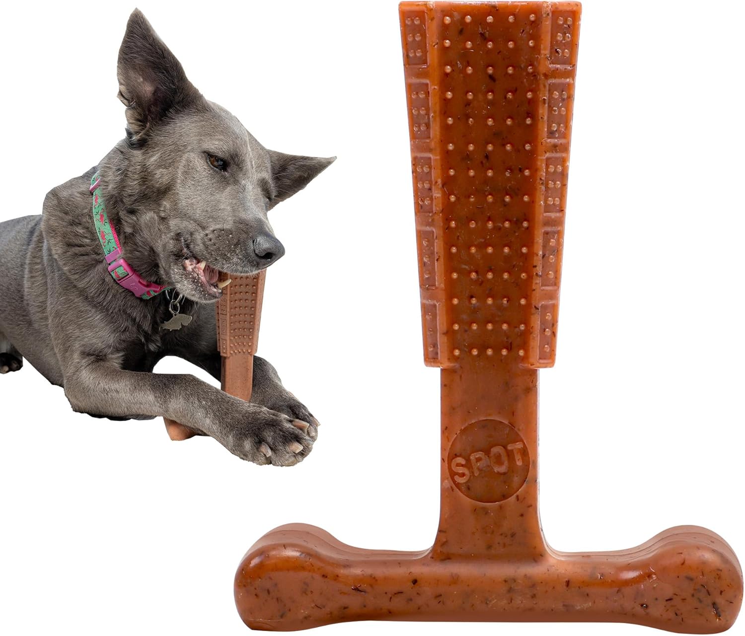 Durable Bamboo Fiber Dog Chew Toy for Moderate to Aggressive Chewers, Beef Flavor, Non-Splintering, Up to 60 lbs