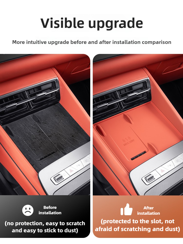 For BYD Sealion 8 Tang L DMI Car Wireless Charging Silicone Pad Anti-slip Center Console Protector Car Interior Accessories