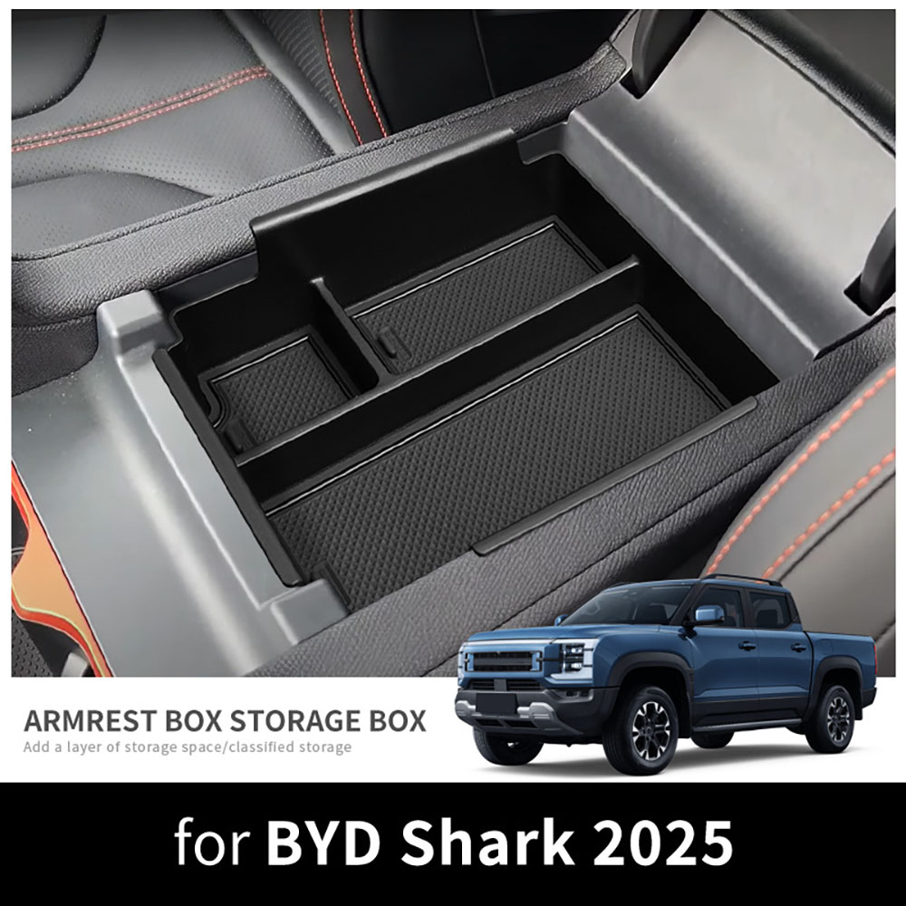 For BYD Shark 2024 2025 Cup Holder Center Console Armrest Storage Box Tray Organizers Wireless Charging Silicone Pad Accessories