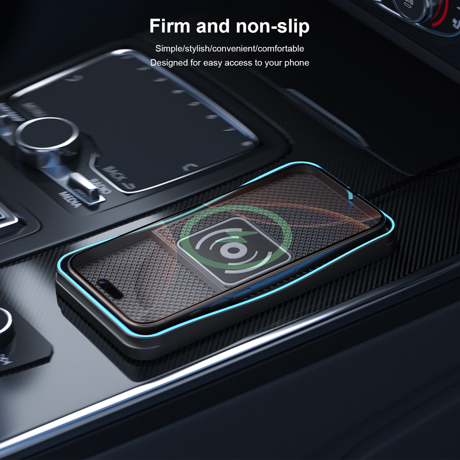 Wireless Car Charger Silicone Anti-skid Pad Stand for iPhone Samsung Huawei Xiaomi Fast Car Wireless Charging Pad Universal Car